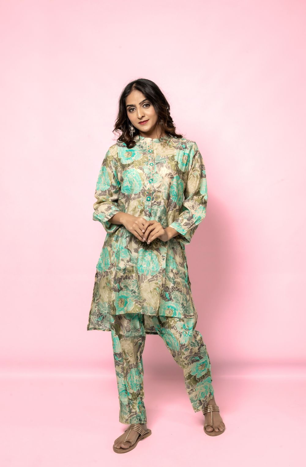 NECK EMBROIDERY CO-ORD SET - Posh21