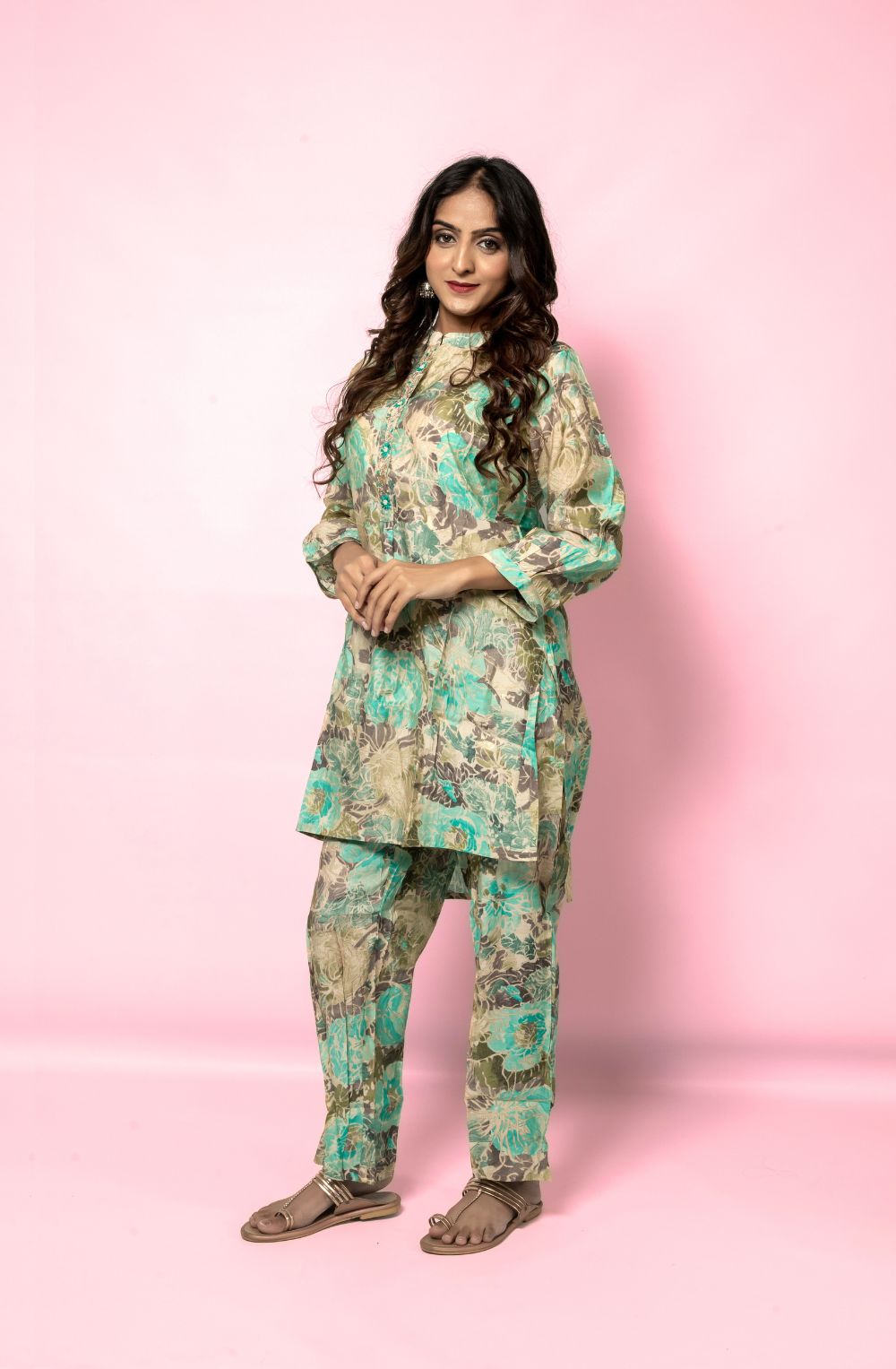 NECK EMBROIDERY CO-ORD SET - Posh21