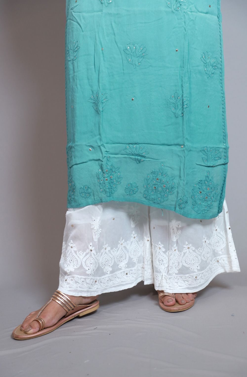 GEORGETTE CHIKANKARI KURTA SET