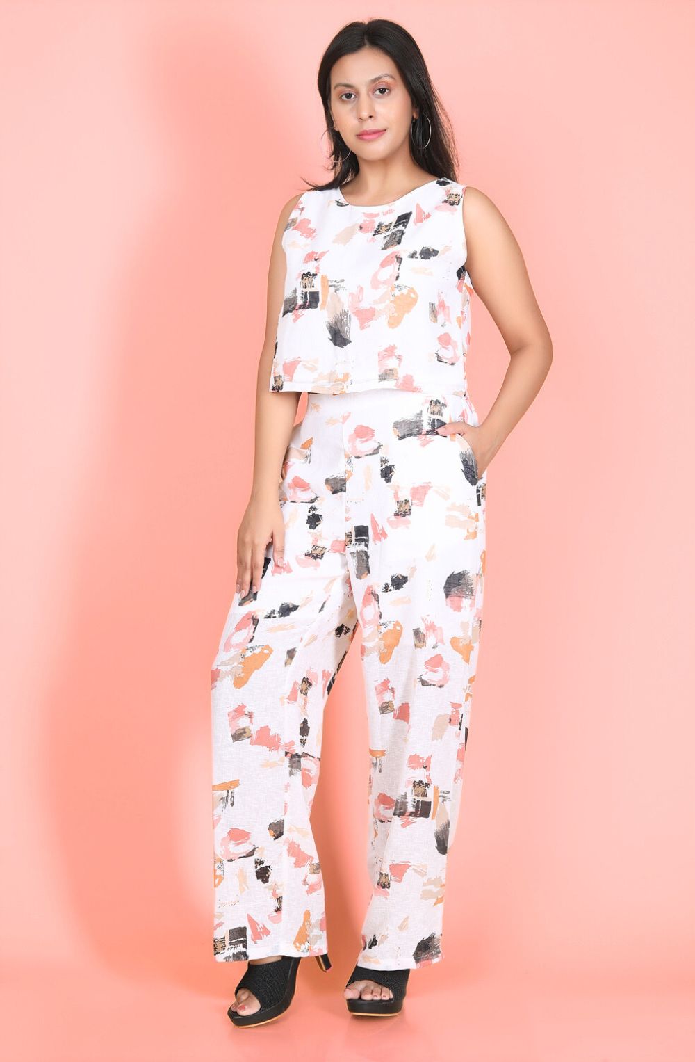 SLEEVLESS PRINTED COORD SET - Posh21