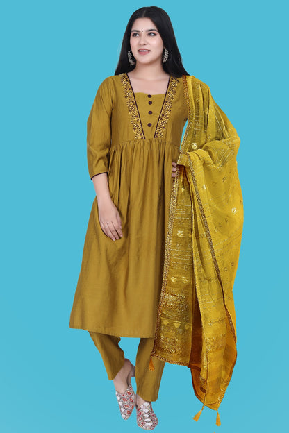 V NECAK KURTA SUIT SET